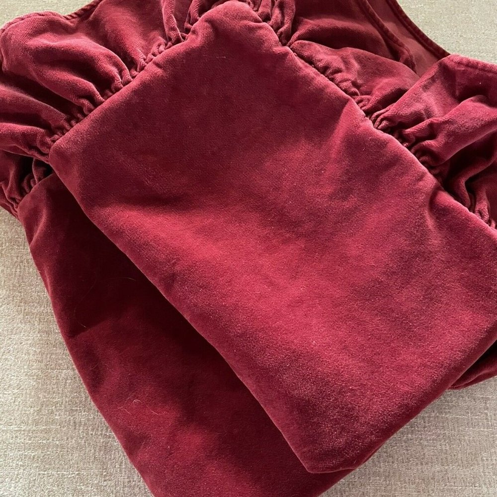 Vintage Ralph Lauren Red Velvet Euro Shams Ruffled